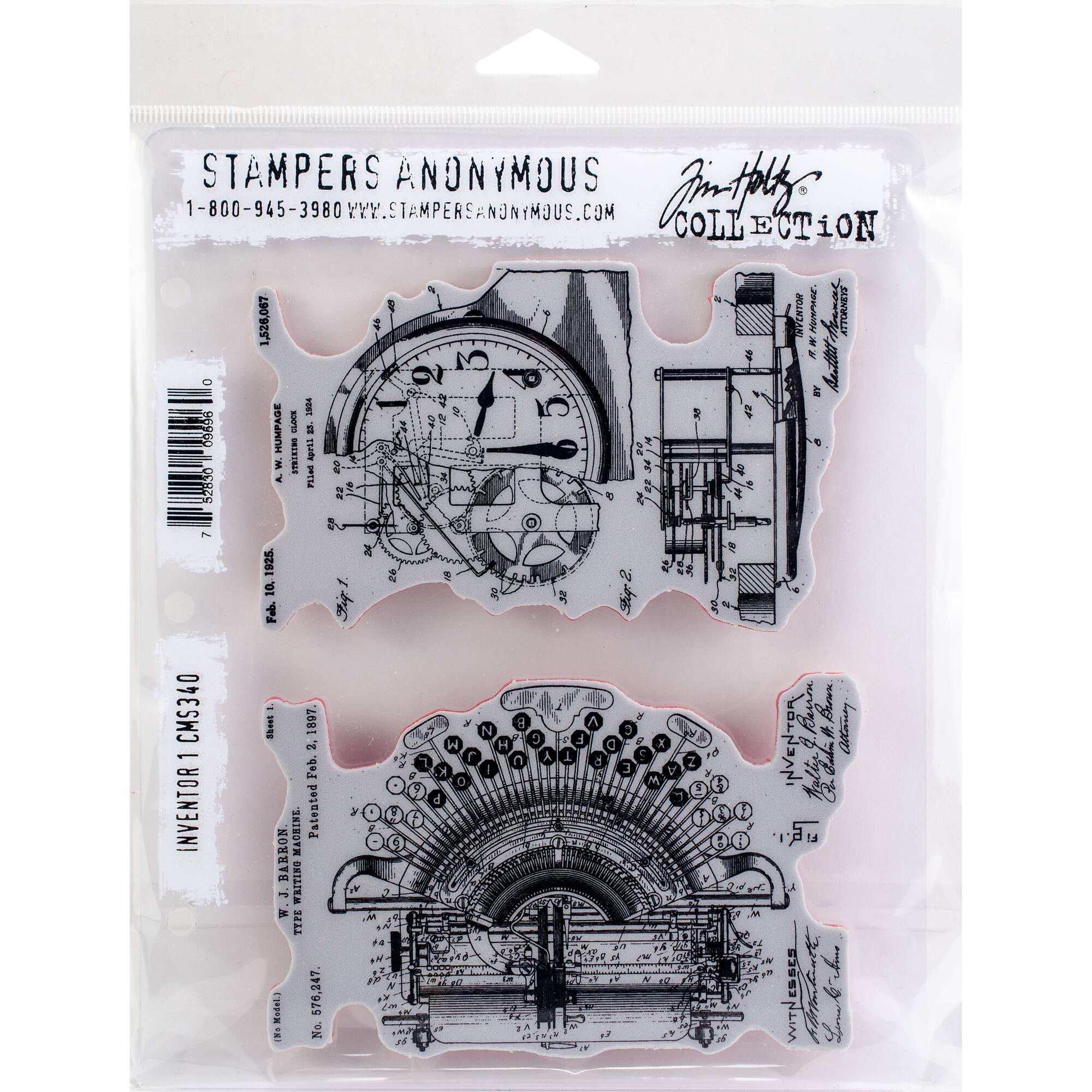 Stampers Anonymous Tim Holtz® Inventor 1 Cling Stamps